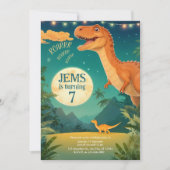 invitation d'anniversaire de dinosours, monde jura (Devant)