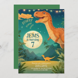 invitation d'anniversaire de dinosours, monde jura