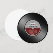 Invitation d'anniversaire de disque vinyle (Devant / Derrière)