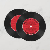 Invitation d'anniversaire de disque vinyle rétro (Devant / Derrière)