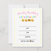 Invitation d'anniversaire de do-it-yourself Emoji (Devant)