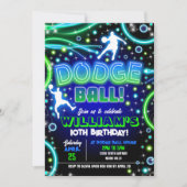 Invitation d'anniversaire de Dodgeball Neon Dodgeb (Devant)