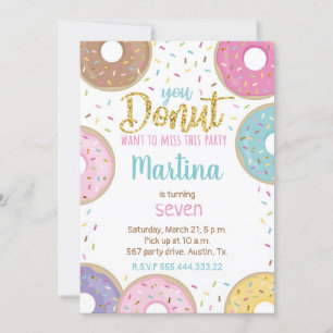 Invitation d'anniversaire de Donut