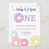 Invitation d'anniversaire de Donut (Devant / Derrière)