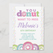 Invitation d'anniversaire de Donut (Devant)