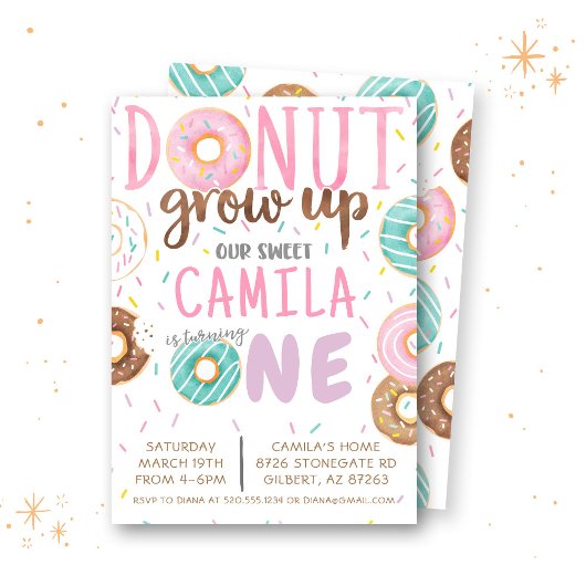 Invitation d'anniversaire de Donut
