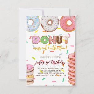 Invitation d'anniversaire de Donut