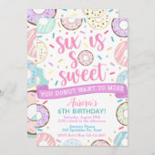 Invitation d'anniversaire de Donut, Six est une in (Devant / Derrière)