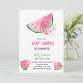 Invitation d'anniversaire de douche à la pastèque (Debout devant)