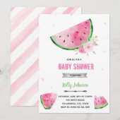 Invitation d'anniversaire de douche à la pastèque (Devant / Derrière)