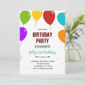 Invitation d'anniversaire de douche à thème de bal (Debout devant)