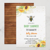 Invitation d'anniversaire de douche de abeille à m (Devant / Derrière)