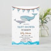 Invitation d'anniversaire de douche de baleine sou (Debout devant)