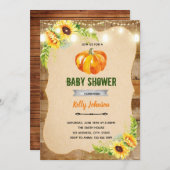 Invitation d'anniversaire de douche de citrouille (Devant / Derrière)