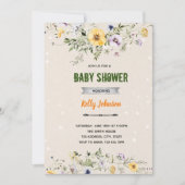 Invitation d'anniversaire de douche de fleur sauva (Devant)