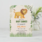 Invitation d'anniversaire de douche de Lion (Debout devant)