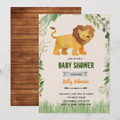 Invitation d'anniversaire de douche de Lion (Devant / Derrière)