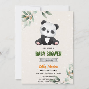 Invitation d'anniversaire de douche de Panda
