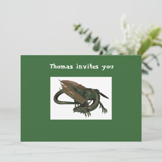 Invitation d'anniversaire de dragon (Debout devant)