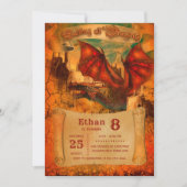 Invitation d'anniversaire de dragon (Devant)