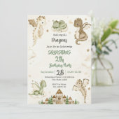 Invitation d'anniversaire de dragon à l'aquarelle (Debout devant)