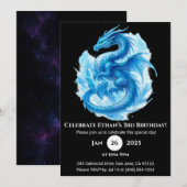 Invitation d'anniversaire de dragon en spirale de (Devant / Derrière)