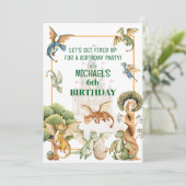 Invitation d'anniversaire de dragon fantaisiste (Debout devant)