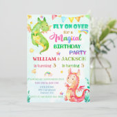 Invitation d'anniversaire de dragon invitation d'a (Debout devant)