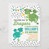 Invitation d'anniversaire de dragon Knights & Drag (Devant)