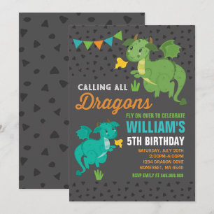 Invitation d'anniversaire de dragon Knights & Drag