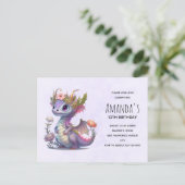 Invitation d'anniversaire de dragon mignon avec co (Debout devant)