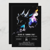 Invitation d'anniversaire de Dragon modifiable (Devant / Derrière)