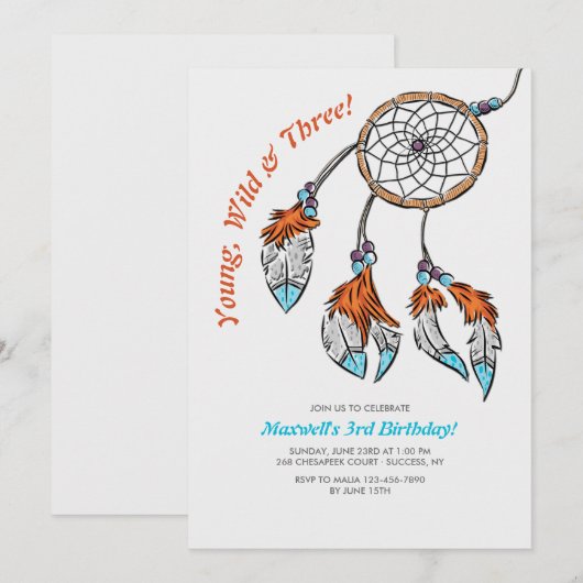 Invitation d'anniversaire de Dreamcatcher (Devant / Derrière)