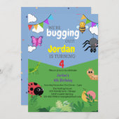 Invitation d'Anniversaire de enfant à thème de bog (Devant / Derrière)