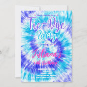 Invitation d'Anniversaire de enfant Blue Tiedye (Devant)