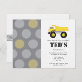 Invitation d'anniversaire de enfant - camion à (Devant / Derrière)