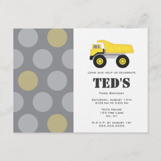 Invitation d'anniversaire de enfant - camion à