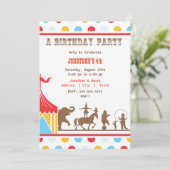 Invitation d'anniversaire de enfant - cirque (Debout devant)