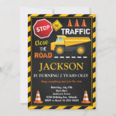 Invitation d'Anniversaire de enfant de camion de c (Devant)