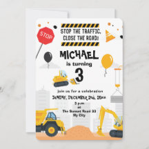 Invitation d'Anniversaire de enfant de constructio