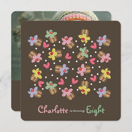 Invitation d'anniversaire de enfant de petits (Devant / Derrière)