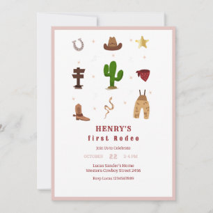 Invitation d'Anniversaire de enfant de premier rod