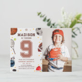 Invitation d'Anniversaire de enfant de sport (Debout devant)
