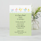 Invitation d'anniversaire de enfant d'oiseaux (Debout devant)