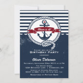 Invitation d'Anniversaire de enfant Nautique Rusti (Devant)