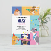 Invitation d'Anniversaire de enfant Paw-ty (Debout devant)