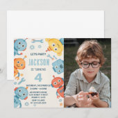 Invitation d'Anniversaire de enfant robotisé à l'a (Devant / Derrière)
