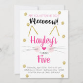 Invitation d'Anniversaire de enfant rose et or Kit (Devant)