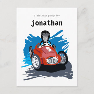 Invitation d'anniversaire de enfant - voiture de