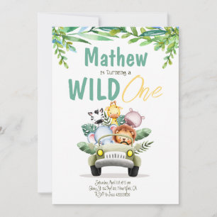 Invitation d'Anniversaire de enfant Wild One Safar